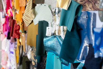 creative colourful fabric wall 