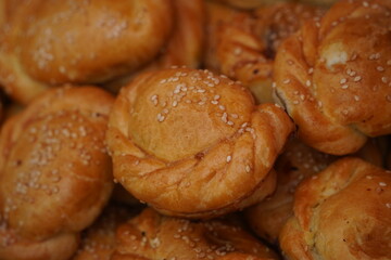 Baked tandoor samsa. Baking with different meats.