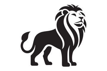 Courageous Lion Silhouette Icon, Side View