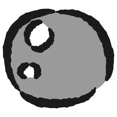 赤いおもちゃボールの手描きイラスト