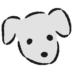 シンプルな犬の顔の手描きイラスト