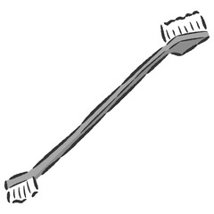 犬用の歯ブラシの手描きイラスト