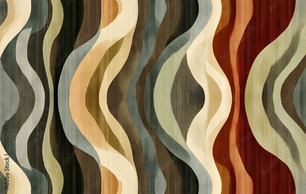 Poster 20. **full-size seamless elegant rug pattern with flowing lines and muted gradients**