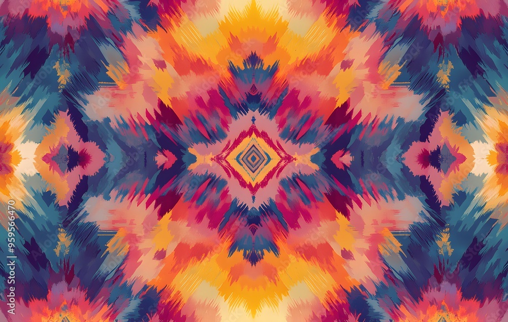 Poster 22. **full-size seamless artistic rug pattern with vibrant color gradients and abstract shapes**