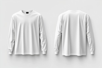 White Long Sleeve Tshirt Mockup Isolated created with Generative AI