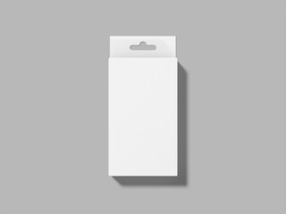 3D Rendered Blank Hanging Box Packaging Mockup