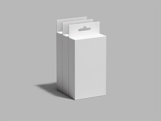 Blank Hanging Paper Box Packaging 3D Mockup Isolated