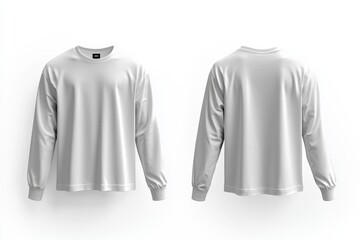 White Long Sleeve Tshirt Mockup Isolated created with Generative AI