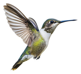 Obraz premium Hummingbird near flower in daylight, cut out - stock png.