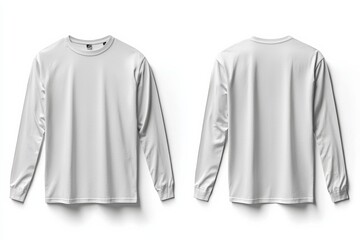 White Long Sleeve Tshirt Mockup Isolated created with Generative AI