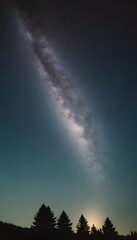 Fototapeta premium Milky Way Visible on the Horizon of a Desert Landscape