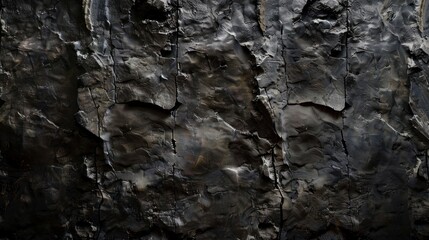 Close-up of dark textured bark with cracks.