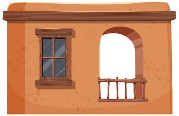 Traditional Mexican House Facade