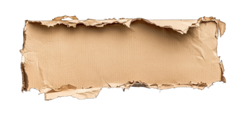 A torn piece of paper with a brown border