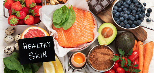 Food rich in collagen. Healthy products for beautiful skin.