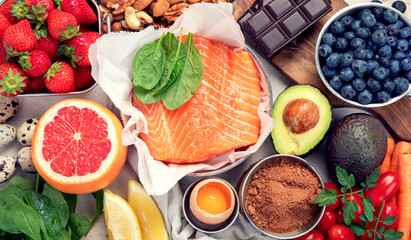 Food rich in collagen. Healthy products for beautiful skin.