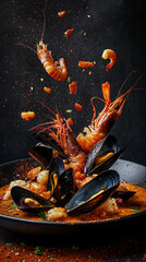 realistic photo of seafood shrimp and crab fresh prawn chinese food