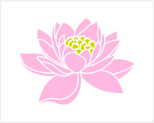 Lotus flower doodle icon isolated. Vector illustration
