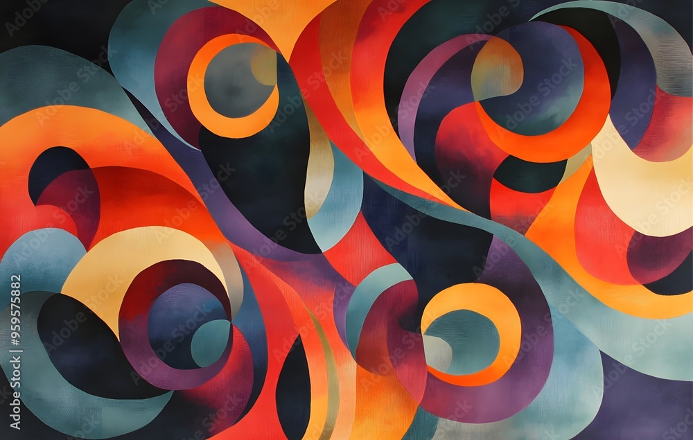 Poster 45. **full-size contemporary rug pattern with a seamless combination of abstract forms and gradient 