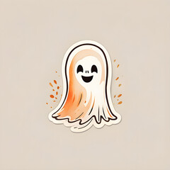 halloween spooky boo watercolor hand-drawn style sticker