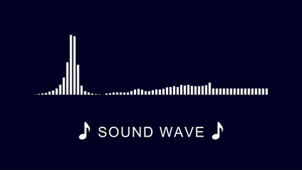 Fototapeta premium Sound wave with bar symbols music for backdrop 