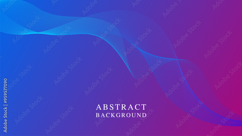 Aufkleber abstract wave design with blue curves and light patterns for a digital background template