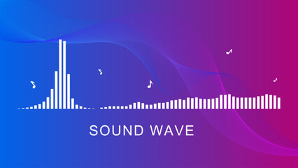 Sound wave with bar symbols music for backdrop 