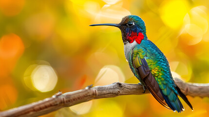 Fototapeta premium A bird perches a flower with its beak ai generated