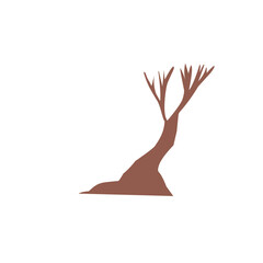 Bare trees Vector illustration outline