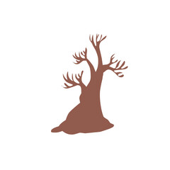 Bare trees Vector illustration outline