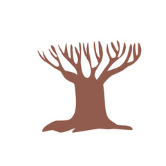 Bare trees Vector illustration outline