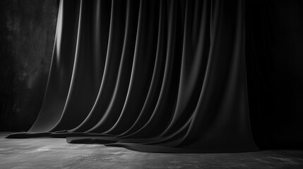 luxury black matte backdrop fabric for photo studio decoration, Ai generated images