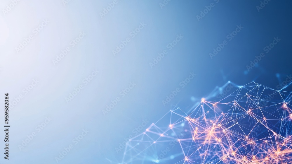 Poster digital data security illustration with vibrant interconnected lines on clean background for social 