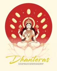 Obraz premium Happy dhanteras social media post template in the Hindi language 