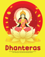 Happy dhanteras social media post template in the Hindi language
