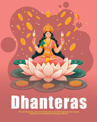 Happy dhanteras social media post template in the Hindi language
