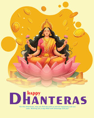 Happy dhanteras social media post template in the Hindi language
