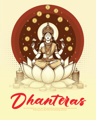 Happy dhanteras social media post template in the Hindi language
