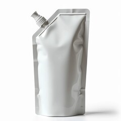 White Flexible Pouch Packaging with Spout - Modern Liquid Product Container isolated on white background 1

