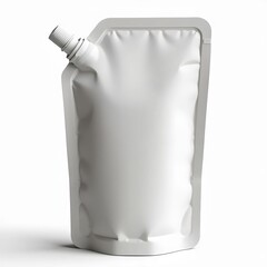 White Flexible Pouch Packaging with Spout - Modern Liquid Product Container isolated on white background 3

