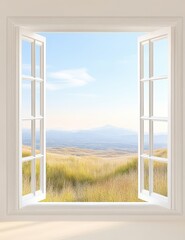 Open window with a breeze blowing in, symbolizing fresh air and new opportunities.