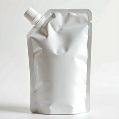 White Flexible Pouch Packaging with Spout - Modern Liquid Product Container isolated on white background 5

