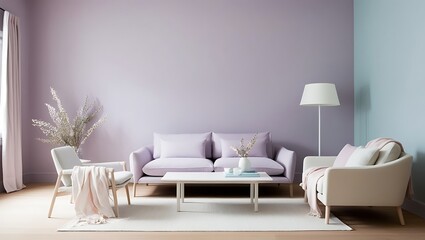 Scandinavian home interior design of modern living room. modern wall art