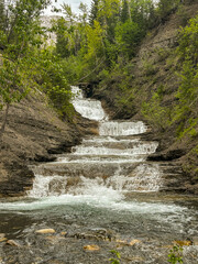 waterfall in the mountains