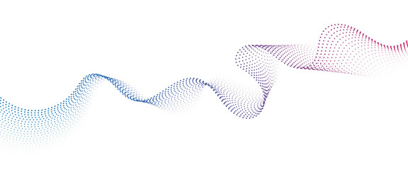 Flowing Dot Wave halftone gradient pattern on transparent background
