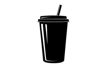 Single fruit smoothie container standing upright on a plain white background, vector illustration art