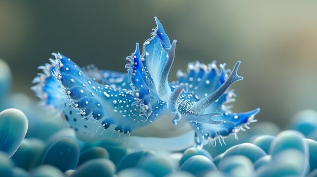 Blue Glaucus Atlanticus Sea Slug Macro Photography