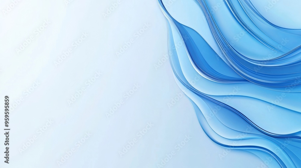 Poster dynamic blue gradient background with light wave pattern