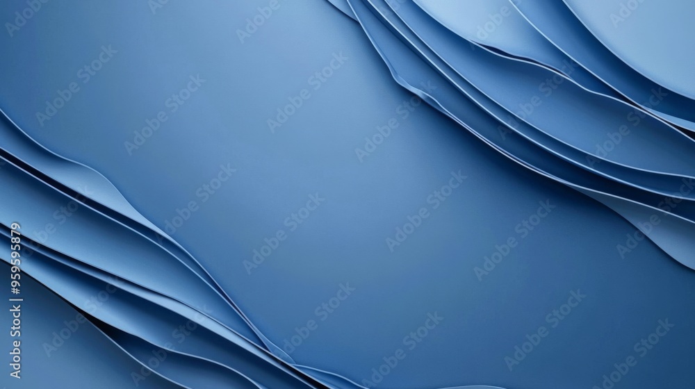 Poster serene blue gradient background with light wave pattern for professional presentations