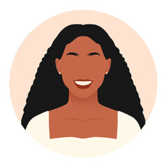 Black woman, African american, Minimalist female avatar illustration for profile pictures, featuring simple lines and elegant design, perfect for modern social media or digital branding